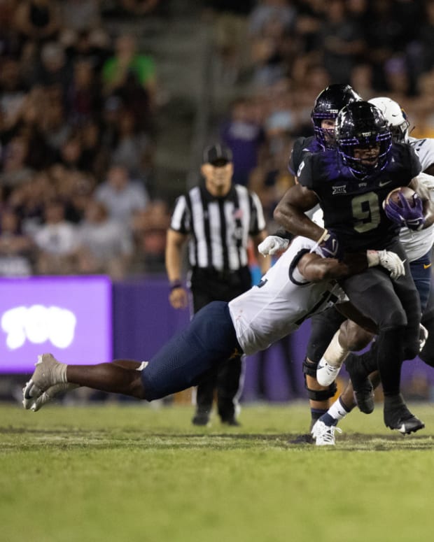TCU running back Emani Bailey during the TCU vs. West Virginia game in 2023.